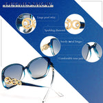 Load image into Gallery viewer, FEISEDY Women's Fashion Sunglasses, Oversized Square Frame with Pearl Sparkling, Polarized UV Protection B2821
