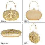 Load image into Gallery viewer, MAIRLOM Rhinestone Clutch Purses for Women Evening Wedding Formal - Round Pearl Clasp Handbag Crystal Gemstone Bag for Party Prom(Gold Clutch)
