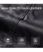 Load image into Gallery viewer, Bellivera Women's Faux Leather Short Jacket Moto Sherpa-Lined Coat with Removable Fur Collar 9201 Black L
