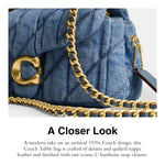 Load image into Gallery viewer, Coach Women's Quilted Denim Tabby Shoulder Bag 20, Indigo

