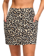 Load image into Gallery viewer, G Gradual Women&#39;s Golf Skirts Skort 4 Side Pockets High Waisted Stretchy Tennis Skirt with Short Athletic Casual (Leopard, M)

