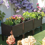 Load image into Gallery viewer, 47x15x19in Raised Garden Beds Outdoor, Polypropylene Elevated Planter Boxes Outdoor for Vegetables, Flowers, Herbs, Garden Box with Drain Outlet, Heat and Frost Resistance Planters, 330lb Capacity
