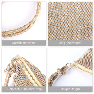Rhinestone Purse Sparkly Evening bag Silver Clutch Purses for Women Evening, Cross Body Handbags for Party Prom Club Wedding