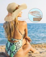 Load image into Gallery viewer, Beach Hats for Women, Wide Brim Sun Straw Hat for Women, Sun Hat UPF 50+ UV Protection
