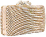 Load image into Gallery viewer, Dexmay Rhinestone Crystal Clutch Purse with Bow Clasp Evening Bag for Wedding Party Gold
