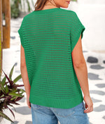 Load image into Gallery viewer, PRETTYGARDEN Womens Spring Tops 2025 Summer Shirts Crochet Cap Sleeve Sweater Pullover Cute Crew Neck Beach Cover Ups(Green,Small)
