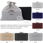 Load image into Gallery viewer, Dexmay Rhinestone Crystal Clutch Purse with Bow Clasp Evening Bag for Wedding Party Gold

