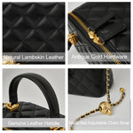 Load image into Gallery viewer, DORIS&amp;JACKY Small Quilted Square Box Crossbody Purse For Women Designer Mini Top Handle Pouch Purse With Metal Chain Strap (1-Black)
