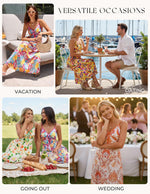 Load image into Gallery viewer, GRACE KARIN 2026 Women's Spaghetti Vacation Sundress Summer Beach Flowy Boho Floral Maxi Dresses with Pockets Black Pink Floral M
