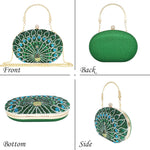 Load image into Gallery viewer, MAIRLOM Women's Evening Bags Sparkly Rhinestone Clutch Purses Luxury Diamond Peacock Handbag for Wedding Party Formal（Green Peacock）
