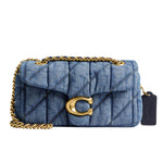 Load image into Gallery viewer, Coach Women's Quilted Denim Tabby Shoulder Bag 20, Indigo
