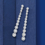 Load image into Gallery viewer, Ross-Simons 0.50 ct. t.w. Bezel-Set Diamond Drop Earrings in Sterling Silver
