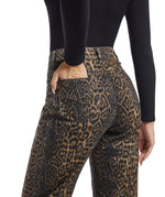 Load image into Gallery viewer, ETTELO Women&#39;s Jeans Straight Leg Casual High Waisted Stretch Trendy Leopard Pull On Jeans for Women

