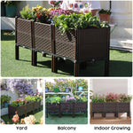 Load image into Gallery viewer, 47x15x19in Raised Garden Beds Outdoor, Polypropylene Elevated Planter Boxes Outdoor for Vegetables, Flowers, Herbs, Garden Box with Drain Outlet, Heat and Frost Resistance Planters, 330lb Capacity
