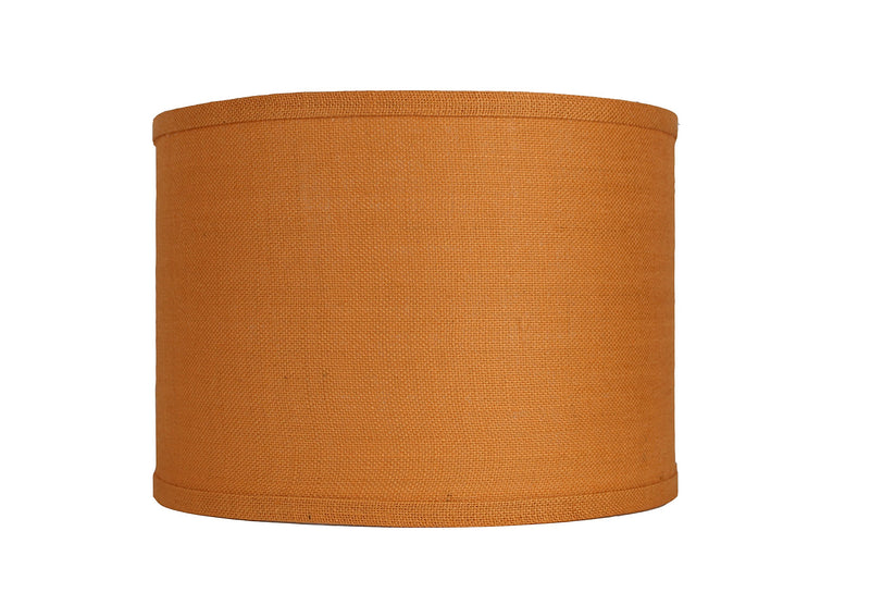 Urbanest Classic Drum Burlap Lampshade, 14-inch by 14-inch by 10-inch, Tangerine