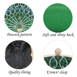 Load image into Gallery viewer, MAIRLOM Women's Evening Bags Sparkly Rhinestone Clutch Purses Luxury Diamond Peacock Handbag for Wedding Party Formal（Green Peacock）
