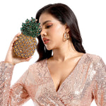 Load image into Gallery viewer, Boutique De FGG Pineapple Crystal Evening Bags and Clutches for Women Formal Dinner Purses Party Rhinestones Handbags (Multicoloured 1,Mini)
