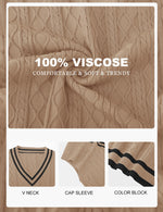 Load image into Gallery viewer, LOMON Sweater Vests for Women 2025 Cap Sleeve Cable-Knit V Neck Tunic Tops Casual Trendy Sleeveless Sweaters (Khaki_XL)
