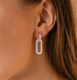 Load image into Gallery viewer, Tituthia 925 Sterling Silver Dangle Earrings for Women Trendy, Dainty Simple Big Paperclip Chain Link Silver Huggie Hoop Earrings 14k Silver Plated Lightweight Hypoallergenic Dangly Earring Minimalist Aesthetic Silver Jewelry for Christmas Gifts

