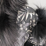 Load image into Gallery viewer, LVCOMEFF Women Sheep Leather Cropped Jacket Bolero Top Coat Motorcycle Jacket With Fox Fur Layer Long Sleeve Python Pattern (US, Alpha, X-Small, Regular, Regular, flower print)
