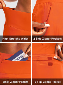 G Gradual Golf Skorts Skirts for Women with 5 Pockets Women's High Waisted Lightweight Athletic Skirt for Tennis Running (Orange, X-Small)