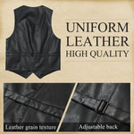 Load image into Gallery viewer, Giftdigger Men's Western Cowboy Vest,Vintage Cowboy Suit Vest with Bolo Tie, Slim Wedding Vests,Leather Light Casual Vests,Black Vintage Western Denim Casual Waistcoat, XXL
